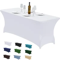 Spandex Rectangle Table Cloth Lycra, Washable and Wrinkle Resistant Table Cover Fitted for Event, Wedding Banquet Party 1