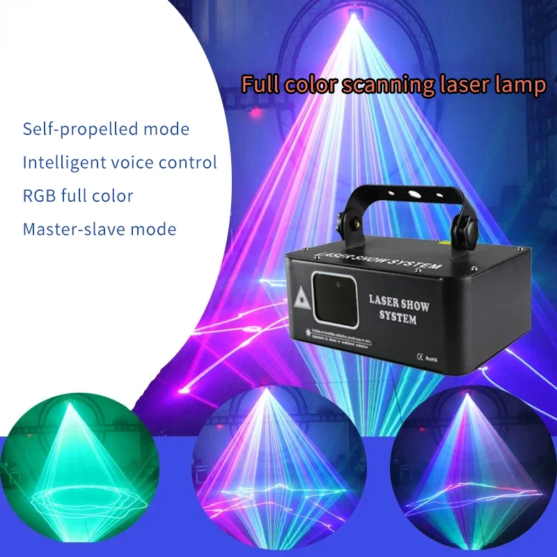 

RGB Laser Beam Line Scanner Projector DMX Professional Disco DJ Wedding Party Bar Club Stage Lighting Effect 500MW Dance Party