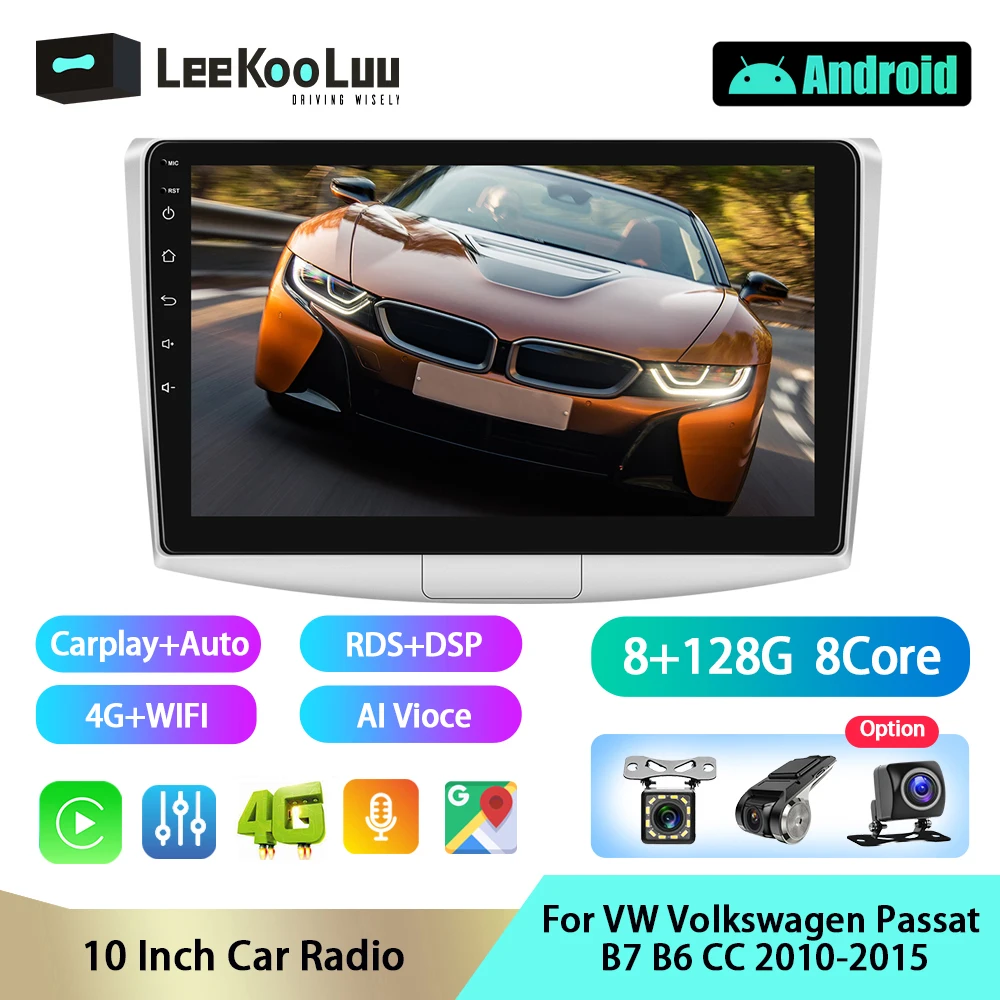 

LeeKooLuu Car radio 2 Din android for VW Volkswagen Passat B7 B6 CC 2010-2015 2din Multimedia Player AUTO Stereo GPS carplay DSP
