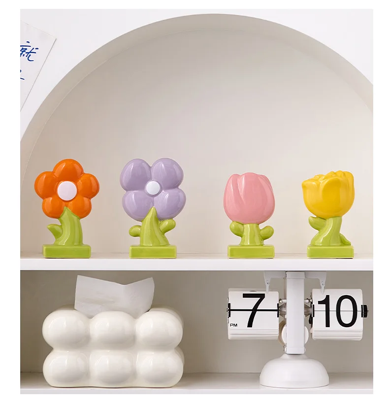 Cute Ceramic Flower Desktop Decoration