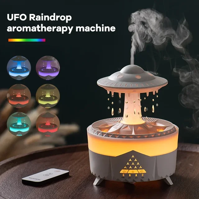 Remote Control Umbrella Waterdrop Aromatherapy Machine Ultrasonic Air Humidifier with LED Light for Home Aroma Diffuser 1