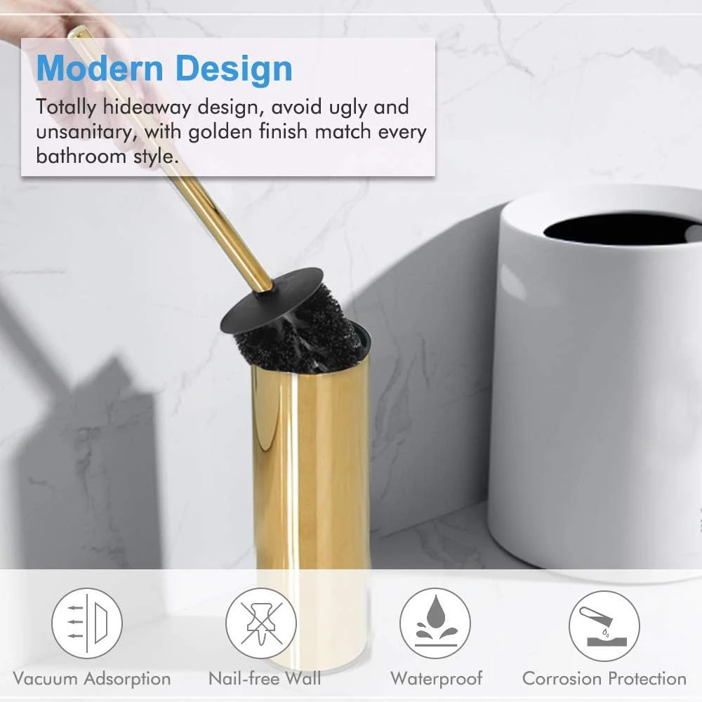 Toilet Brush Holder Floor-standing Bathroom Cleaning Brush Toilet For Cleaning Storage Space Stainless Steel Clean Tools