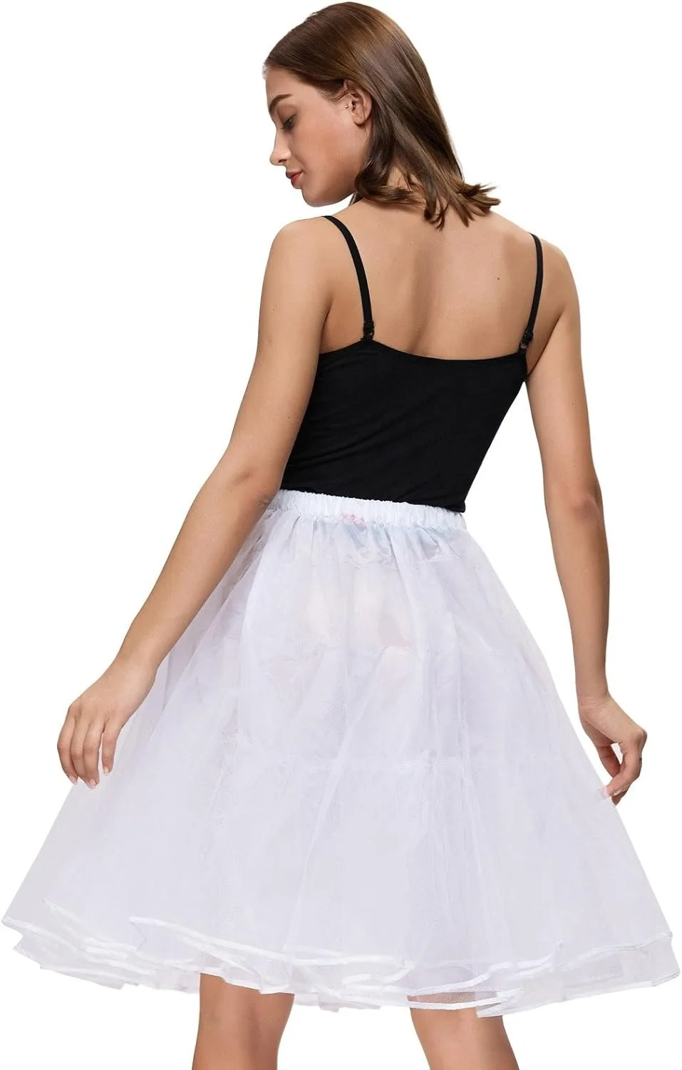 Woman Petticoat Tutu Underskirts 50's 3 Layer Ribbon Gauze Tulle skirt Vintage Wedding Bridal Slips Rockabilly Tutu flower girl underskirt wedding underskirt vintage underskirt lolita petticoat wedding petticoat petticoat underskirt petticoat skirt tulle tutu skirt