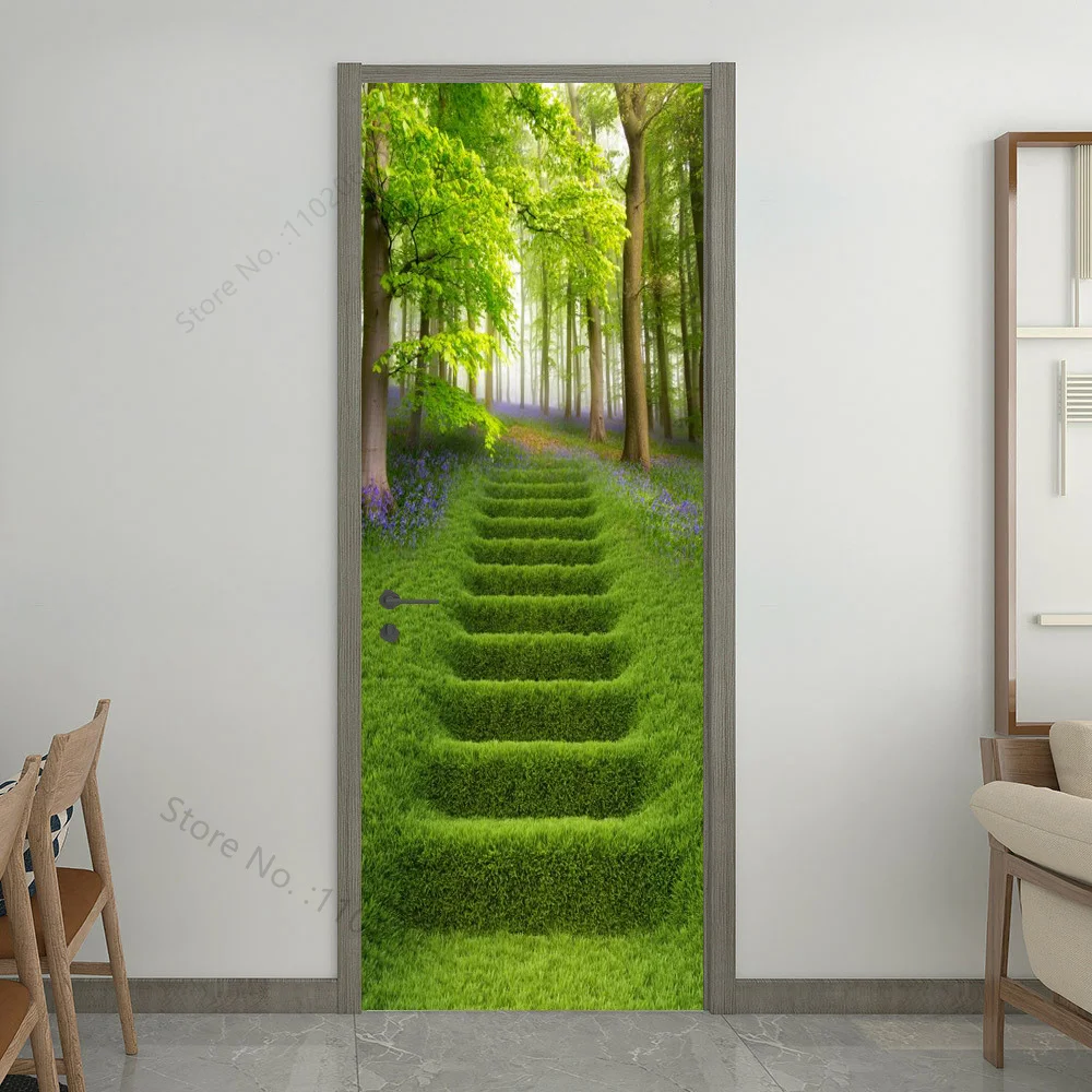 Door Wallpaper Stickers for Bedroom Living Room
