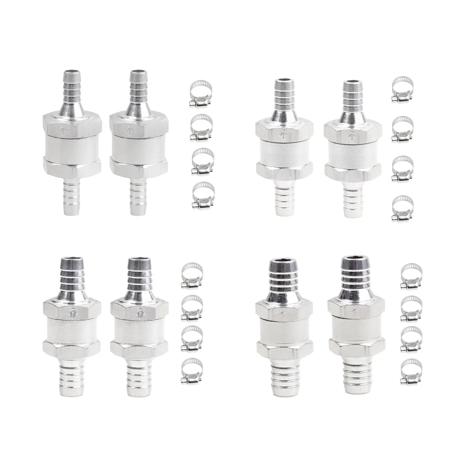 

2Pcs Non Return Check Valve Aluminium No Return Check Valve Replacement Parts for Gasoline Petrol Fuel Line Oil Car Ships