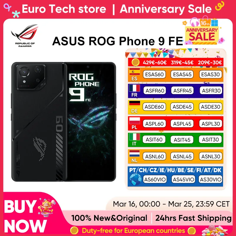 Smartfon ASUS ROG Phone 9 FE z EU za $480.02 / ~1826zł