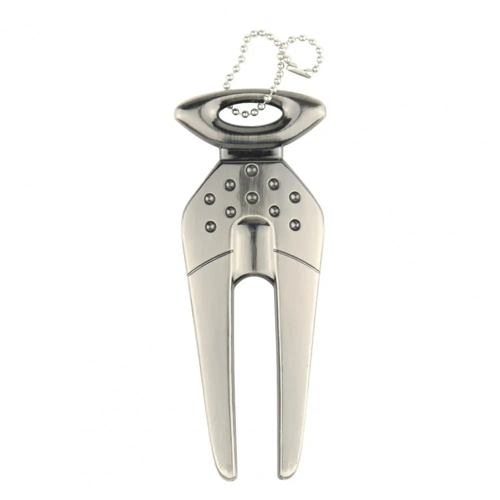 Golf Divot Tool Reusable Non-fading Mark Tool Zinc Alloy Golf Pitchfork Golf Training Aid Golf Equipment 4