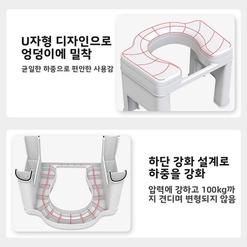 휴대용 시골 화장실 시트 커버 노인용 화장실 보조기구 일회용 내구성 세척이 간편한 성인용 변기 시트 쿠션 홈케어