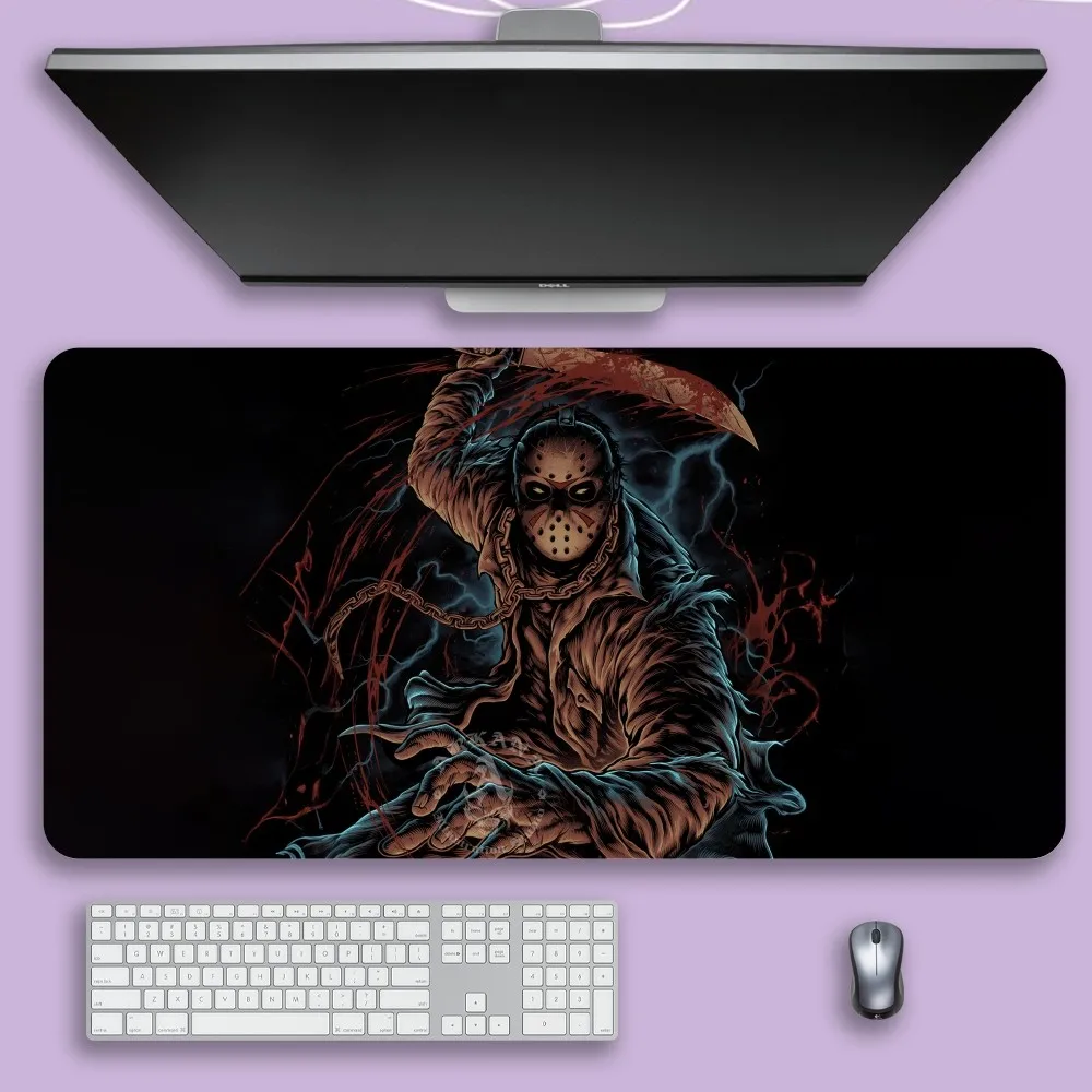 Jason Voorhees F-Friday the 13th Mouse Pad For Gamer Professional Non-Slip Mouse Mat Game Locking Edge Computer Keyboard Mat 4