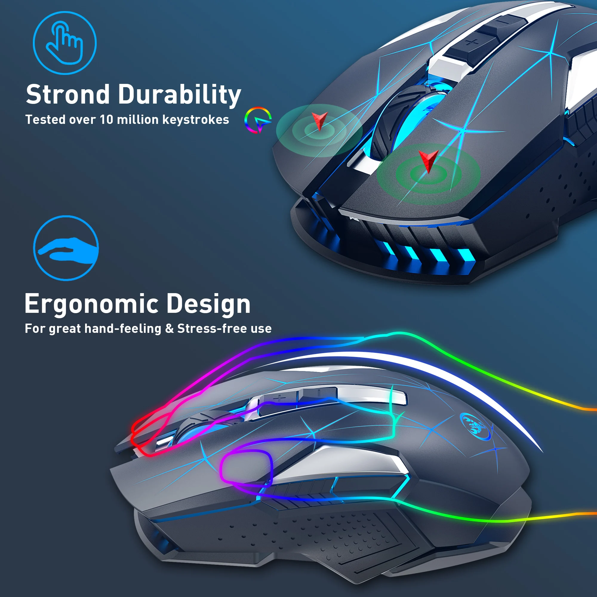 cheap wireless gaming mouse Rechargeable Bluetooth Gamer Gaming Mouse Wireless Mouse Computer Ergonomic Mause With Backlight RGB Silent Mice For Laptop PC gaming mouse for large hands