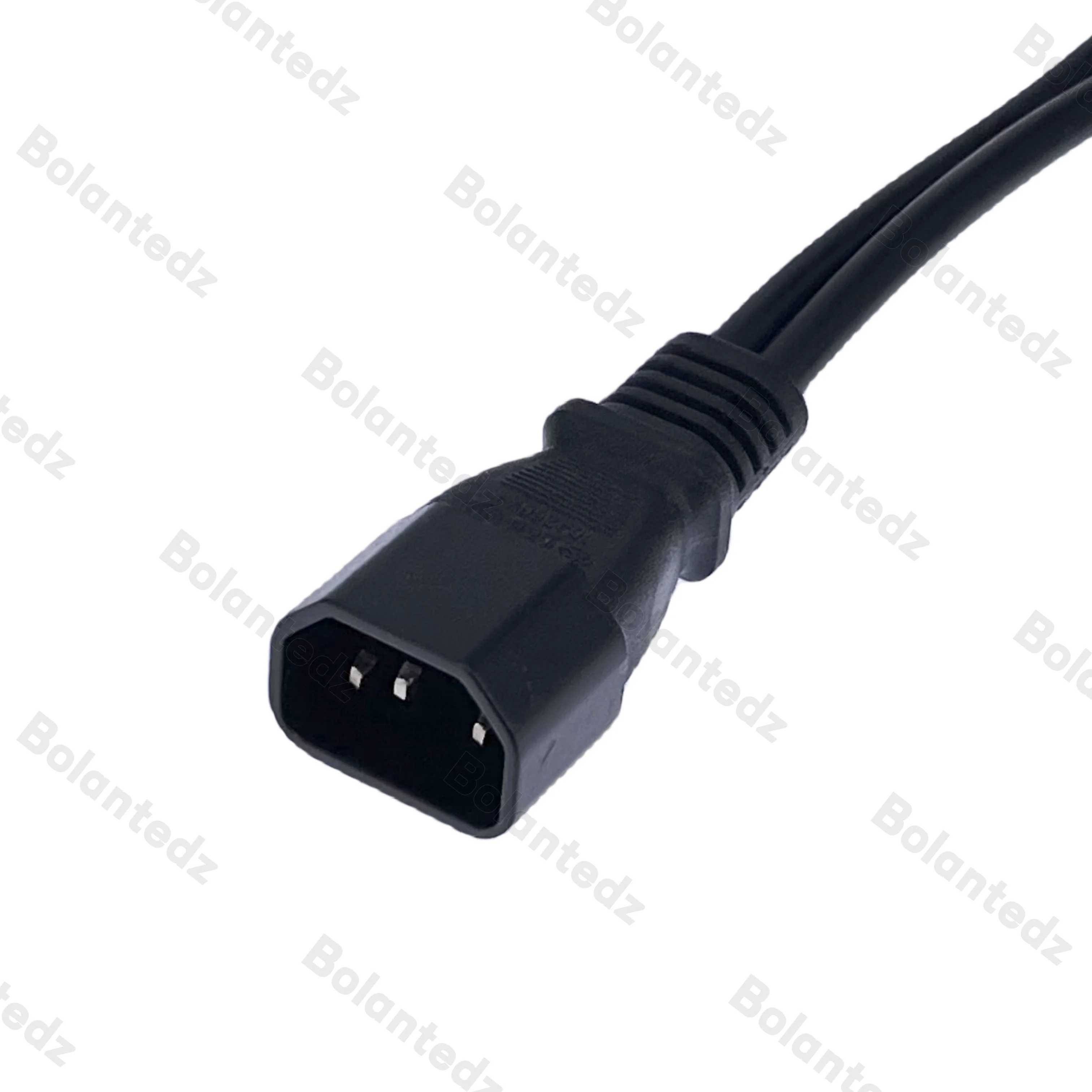 30CM Power Y Type Splitter Adapter Cable Single IEC 320 C14 Male to Dual C13 Female Short Cord for Computer host display - 3