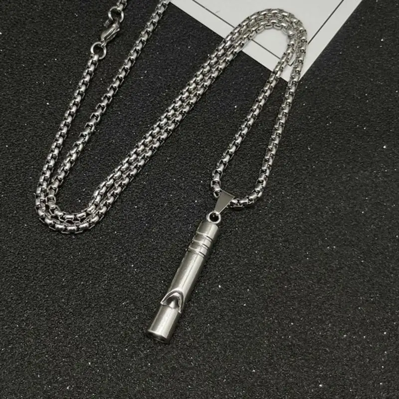 Survival Whistle 1~10PCS Whistle Necklace Pendant Outdoor Hiking Camping Necklaces Stainless Steel Punk