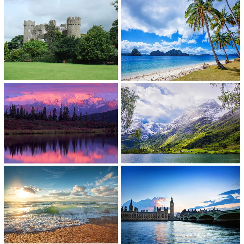 

Vinyl Custom Natural Scenery Photography Background Lake Street Travel Landscape Photo Backdrops Studio Props 211025 ZLSY-22