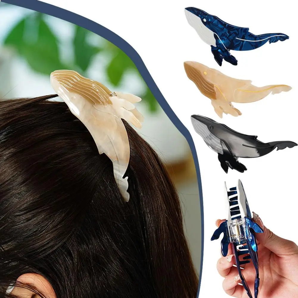 

Blue Whale Hair Claw Cellulose Acetate Cellulose Hair Clips For Women Large Hair Clamps Styling Cute Claw Clips Hair Access S2V1