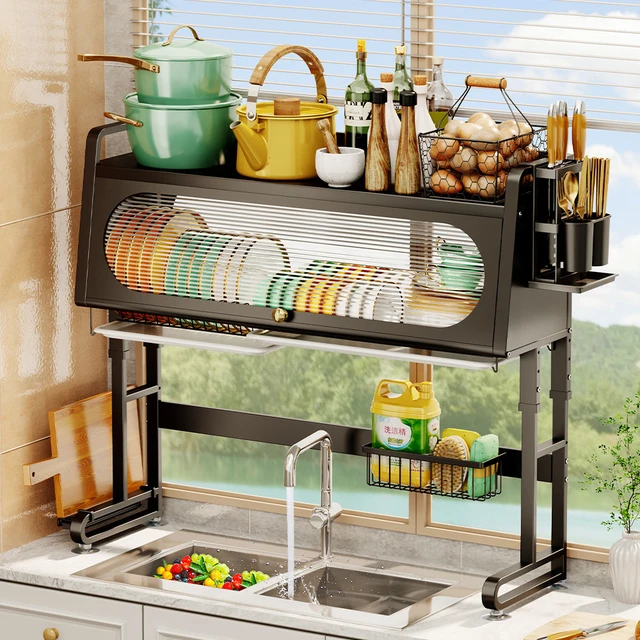 Cupboard Plastic Kitchen Drain Dish Rack  Sink Dish Drying Rack Organizer  - Cabinet - Aliexpress