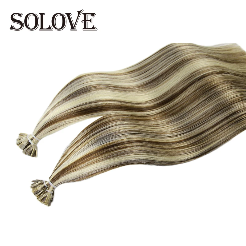 Human hair extension Straight Flat Tip Human Hair Extensions Natural Original Keratin Capsules 0.8g/1g/Strand 50pcs Fusion Extensions For Hair