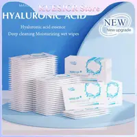 1/5/10 PCS Hyaluronic Acid Makeup Remover Wet Wipes Lazy Cleanser Remove Makeup Eye & Lip Makeup Disposable Wet Tissue Use 1