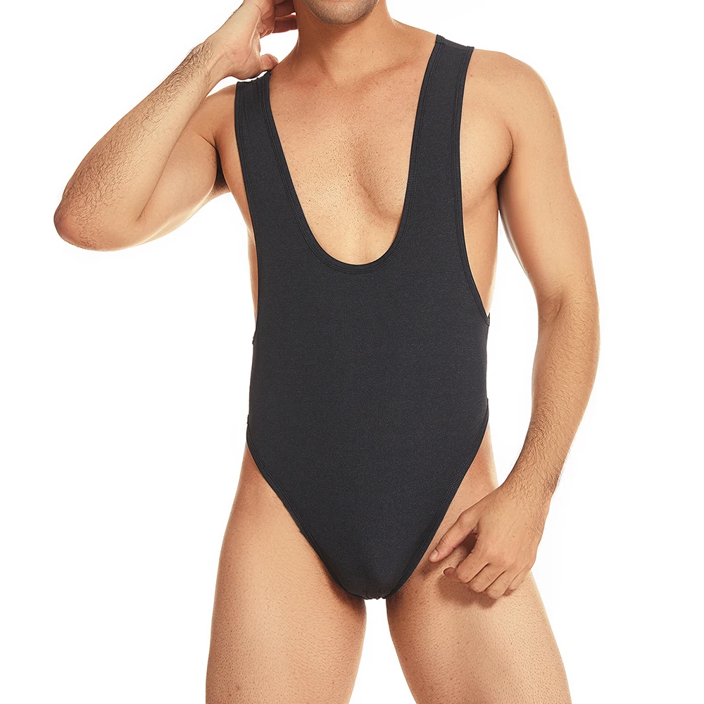 Description Picture 2 of itemSexy Men Undershirts Leotard Backless T-back Rompers Bikini Vest Breathable Jumpsuits Wrestling Singlet One-piece Underwear