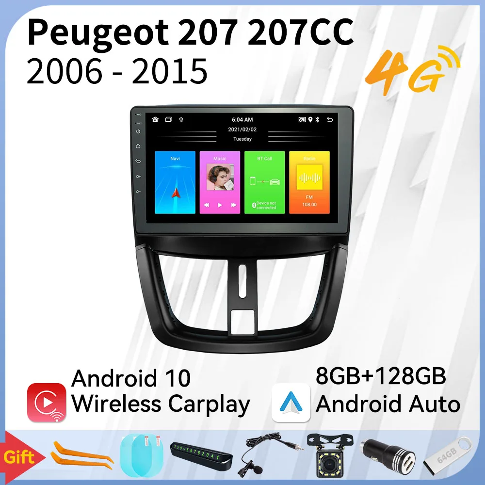 

Car Stereo for Peugeot 207 207CC 2006-2015 Screen 2 Din Android Car Radio GPS Multimedia Player Head Unit Autoradio Carplay Auto