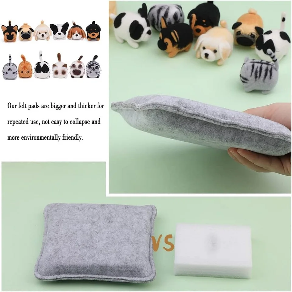 Doll Making Wool Needle Felting Starter Kit 12Pcs With Finger-cot And Instruction for DIY Handmade Home Decoration