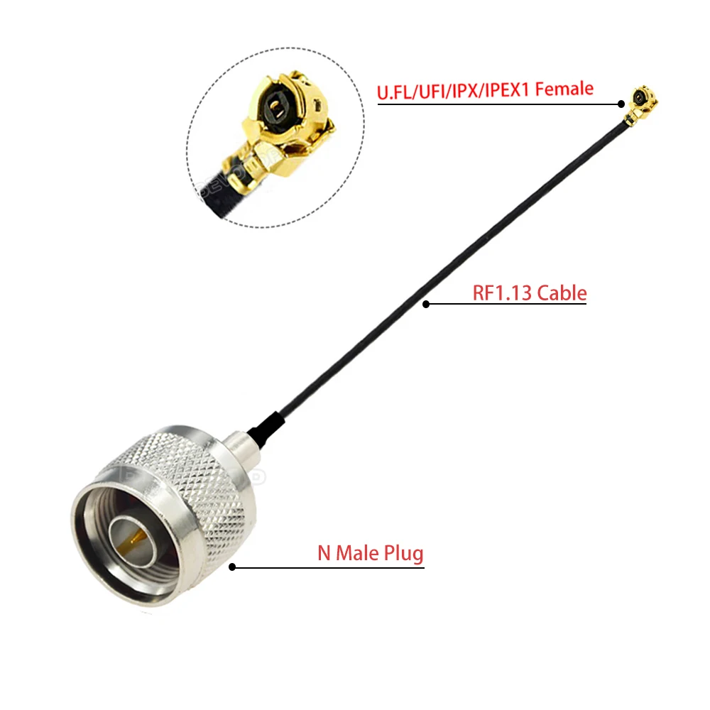 10CM-50CM IPX U.FL IPEX Female Jack to N MaleN Waterproof Female Pigtail  Jumper RF1.13 Cable Extend Cable RF Connector - AliExpress