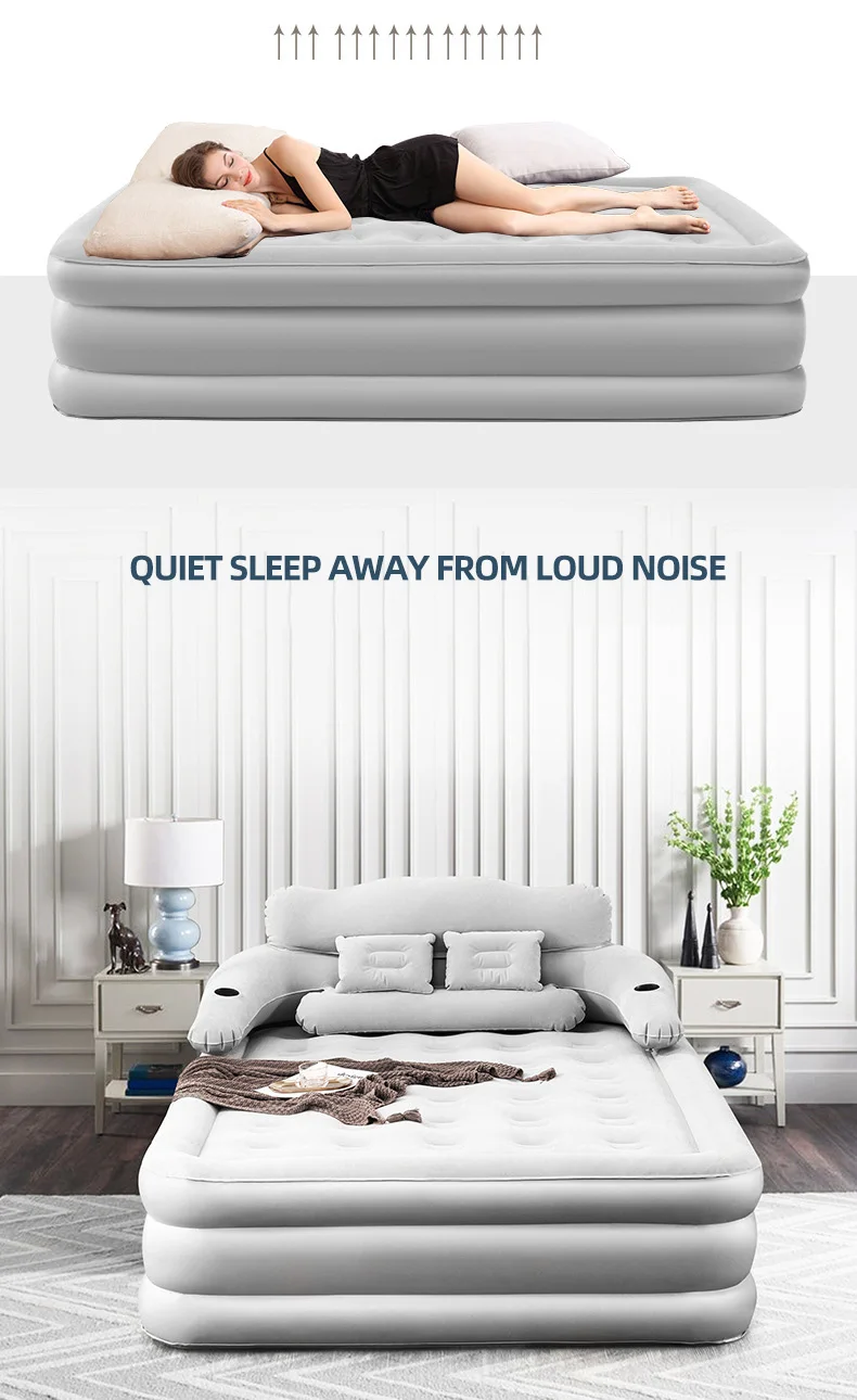 Description Picture 6 of item150*203cm Camping Air Bed with Backrest with Electric Pump Camping Mattress Automatic Inflatable Air Cushion Bed