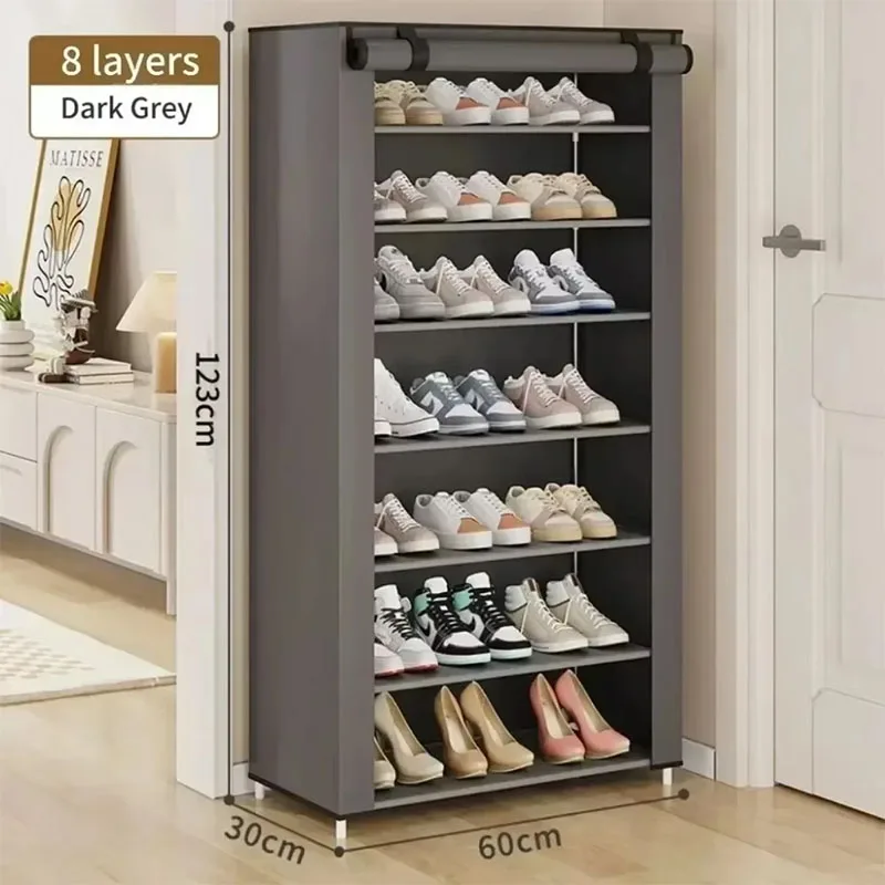 Shoe Rack 6-layer 8-layer 10-layer Large Space Storage Non-woven Galvanized Pipe