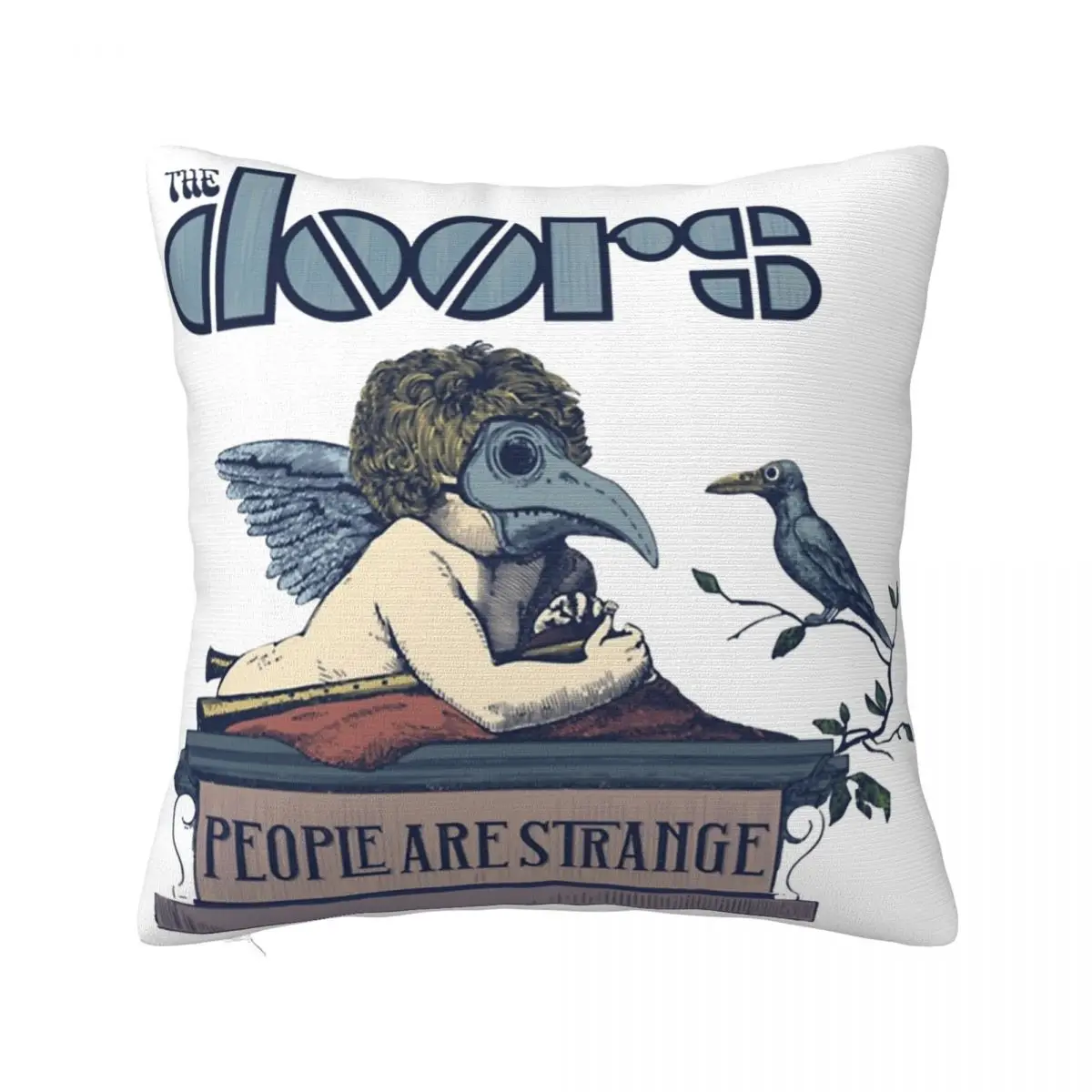 

The Doors People Are Strange Pillowcase Printed Polyester Cushion Cover Decorative Rock Band Pillow Case Cover Chair Square