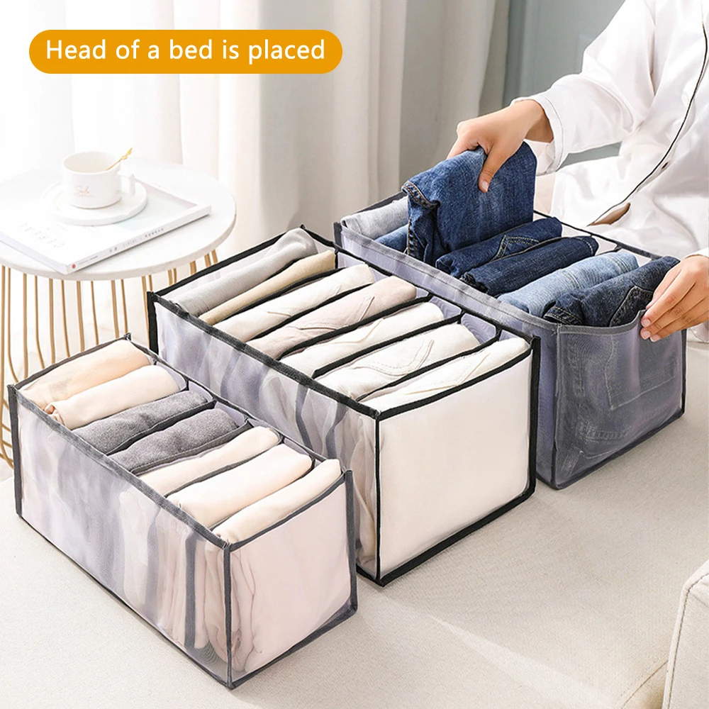 

Closet Organizer Jeans Compartment Storage Box Clothes Drawer Mesh Separation Box Drawer Divider Home Wardrobe organizer clothes