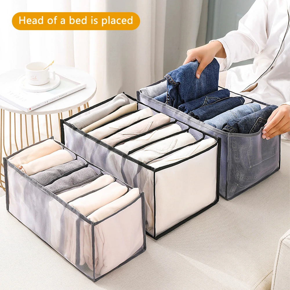 Jeans Clothes Compartment Storage Box Closet Wardrobe Drawer Divider  Container