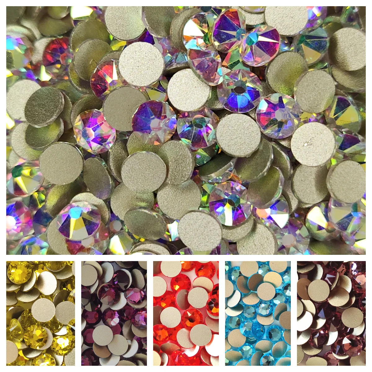 

2088 Top Quality 16 Cut Facets Glitter Crystals ss10-40 Strass 네일파츠 Non Hotfix Rhinestones for Nail Art
