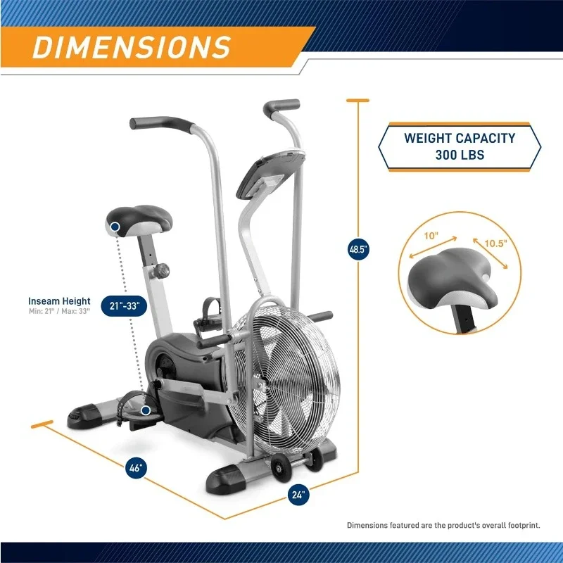 Fast Shipping.home.Air-Resistance Exercise Fan Bike With Dual Acction Handlebars 2
