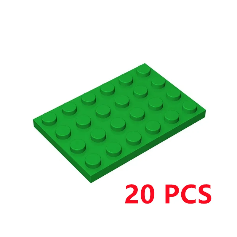 20 Pcs Set of 4x6 Plate Building Blocks for Creative DIY Modular Collections