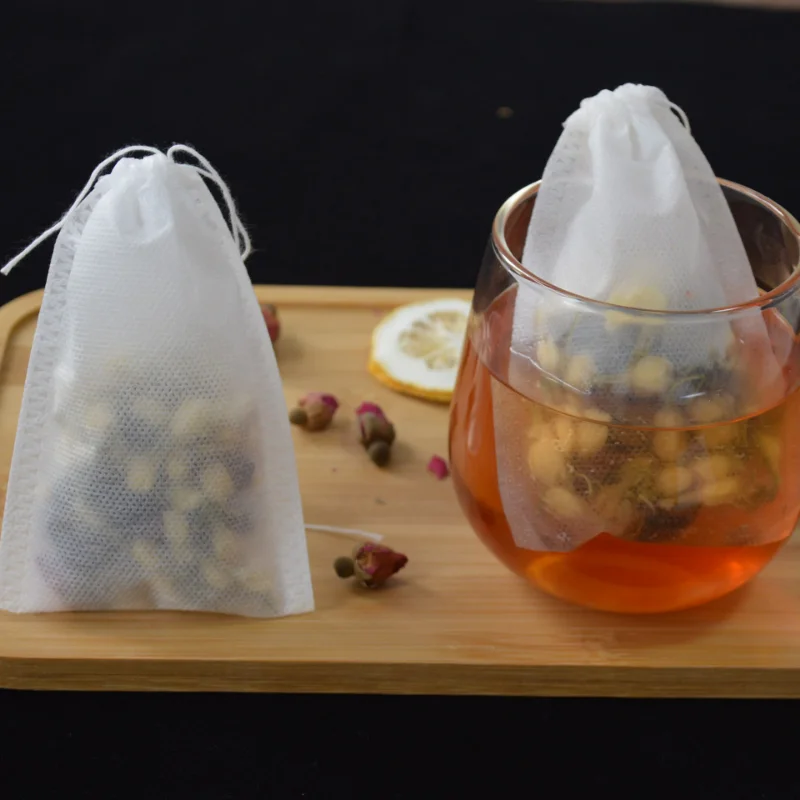 100 Pcs Disposable Tea Bags Filter Bags for Tea Infuser with String Heal Seal Food Grade Non-woven Fabric Spice Filters Teabags disposable tea filter bags disposable tea bags