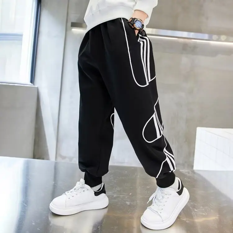 

New Men's Leggings Casual No Fashion Children's Wear Summer Pants Popular Pants Versatile Lace Up