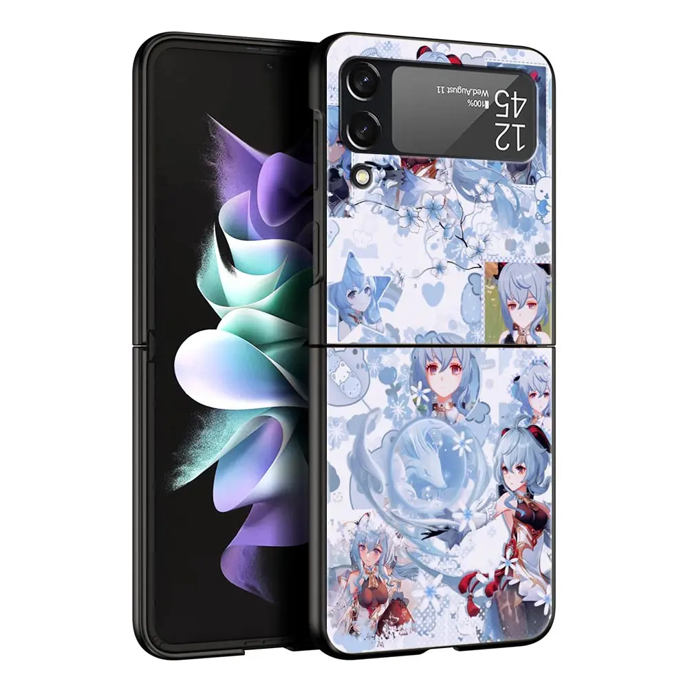 Genshin Impact Hard Folding Black Phone Case - Sleek Protective Back Cover