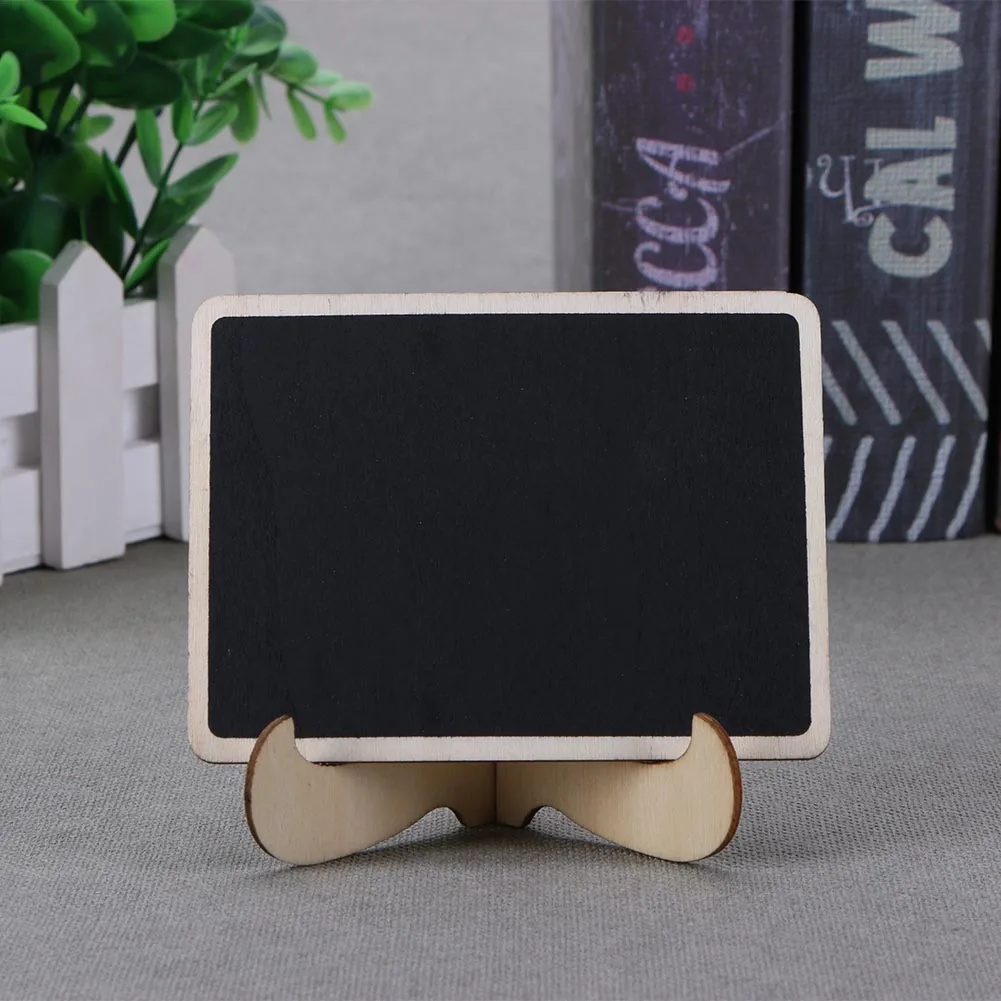 Mini Wooden Chalkboard Portable Stand Message Boards Decorative Tabletop Multi-function Durable Creative for Wedding Party