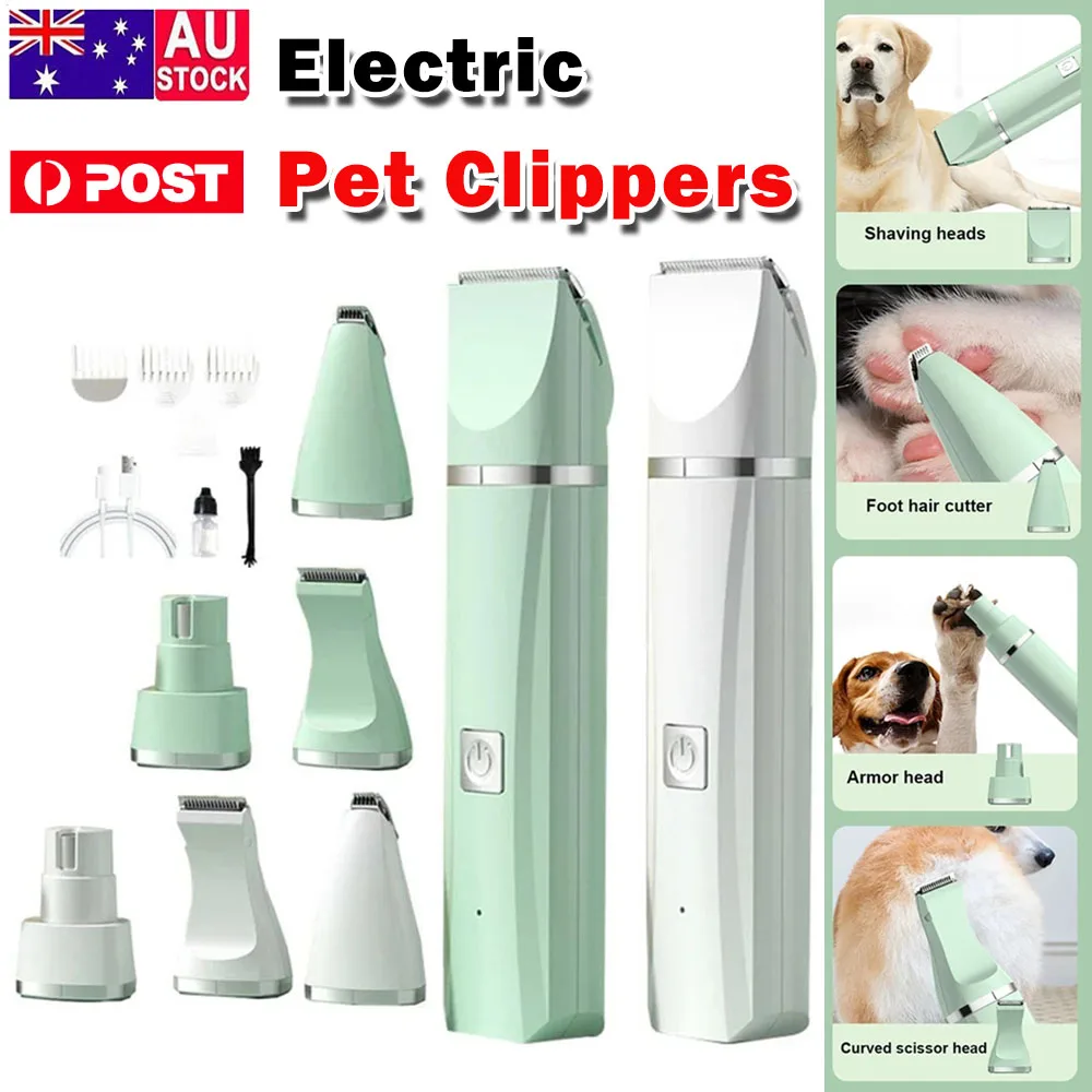 Tagliacapelli elettrico multifunzionale 4 in 1 per toelettatura tagliacapelli per rasoio per cani senza fili trimmer strumenti per la toelettatura degli animali domestici a basso rumore