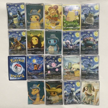 Cartoon Anime Pokemon Ptcg Self-Control Mewtwo Pikachu Collect Trading Signature Flash Card Child Gift 18pcs/set Gift Card Box 1