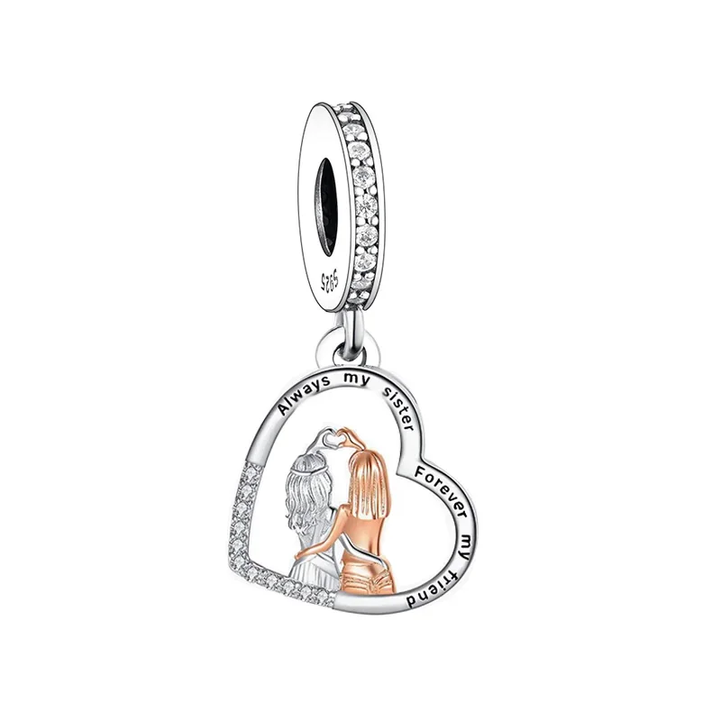 Fit Original Pan Charm Bracelet 925 Sterling Silver Mother Daughter Father Daughter Mother Son Bead For Making Women Berloque 4