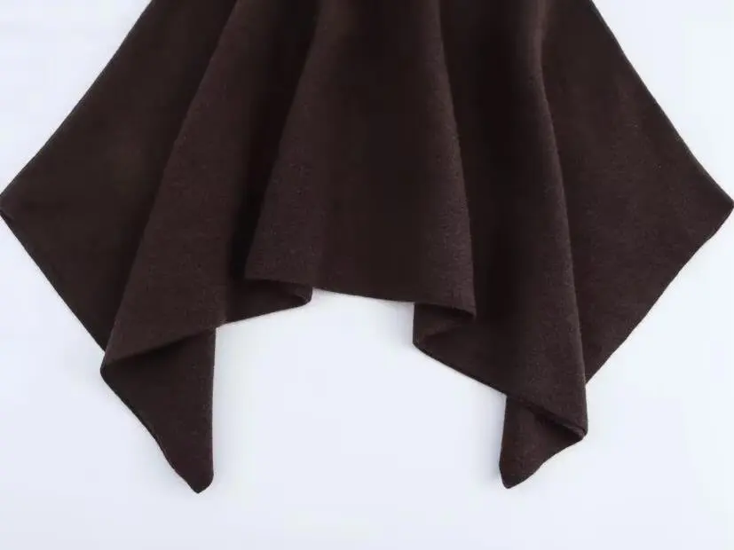 KONDALA Strick-Cape-Mantel mit Stehkragen, lässiger lockerer High-Street-Cape, 2025, Herbst-Winter-Mode, eleganter Streetwear-Damen-Cape – Detail 6