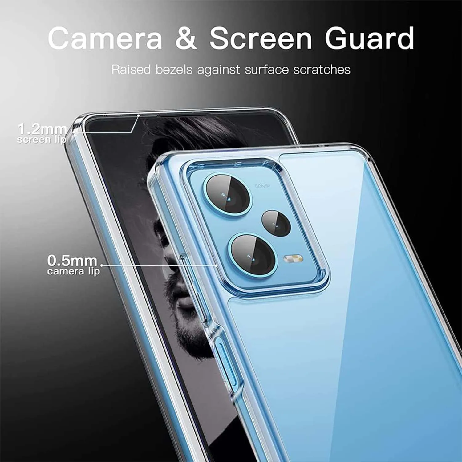 Cover Cristallina Per Xiaomi Redmi Note 12 Pro 4G - Custodia Ibrida TPU+PC Antiurto Grigio - 4