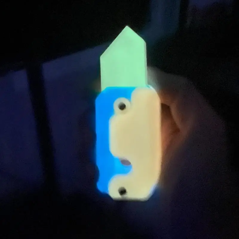 Fidget Toys 3D Printed Toy Carrot Knife Toy Mini Stress Relief Toy 3D Gravitys Knife Carrot Knife Decompressions Push Card Small Toy 3D Printing Gravitys Carrot Adults Kids Fidget Toys