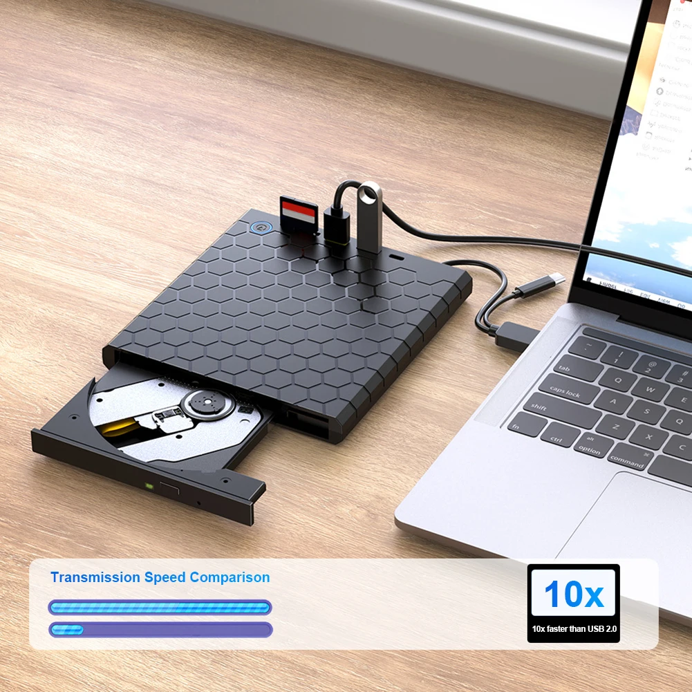 Quemador-de-CD-y-DVD-port-til-con-ranuras-SD-TF-unidad-externa-de-CD ...