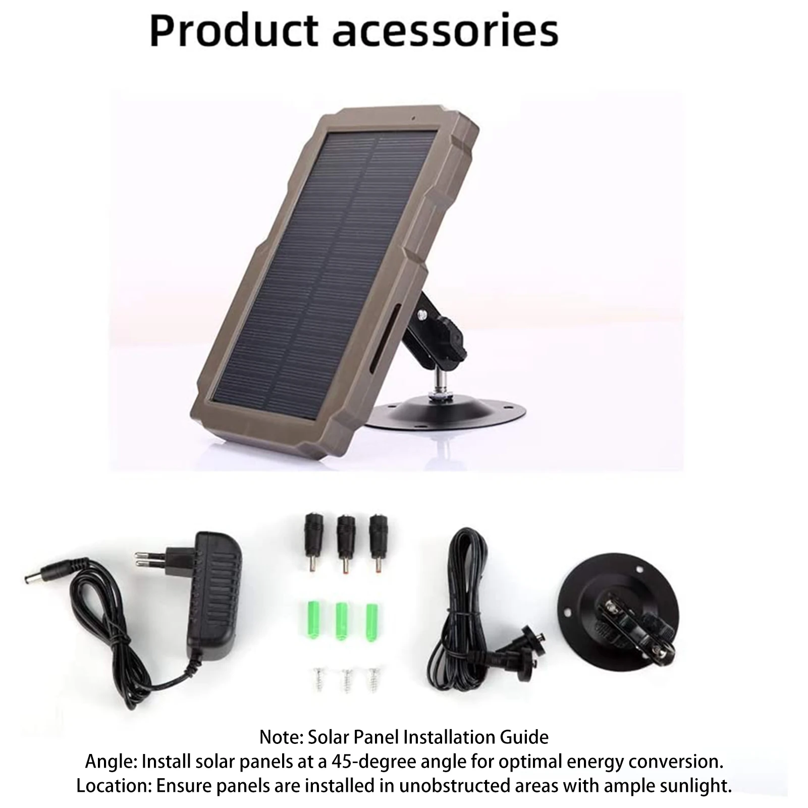 Hunting Camera Solar Panel 3000mAh Trail Camera Solar Charging Battery Panel with Rotating Mounting Bracket Outdoor