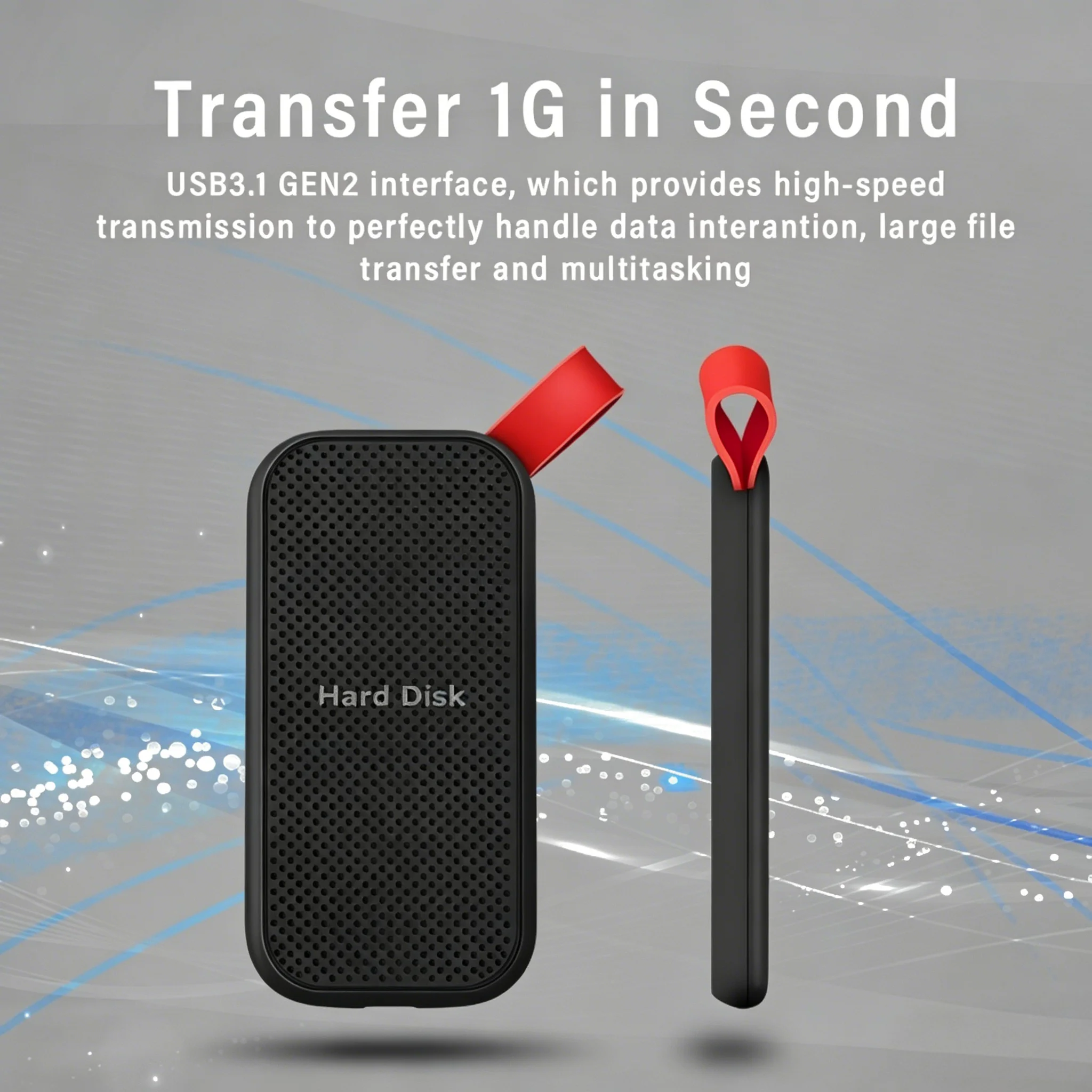 레노버 E31 4TB USB 3.1 외장 SSD 휴대용 모바일 솔리드 스테이트 드라이브 고속 저장 장치 (노트북, PS5, 휴대폰 게임 데이터 백업용)