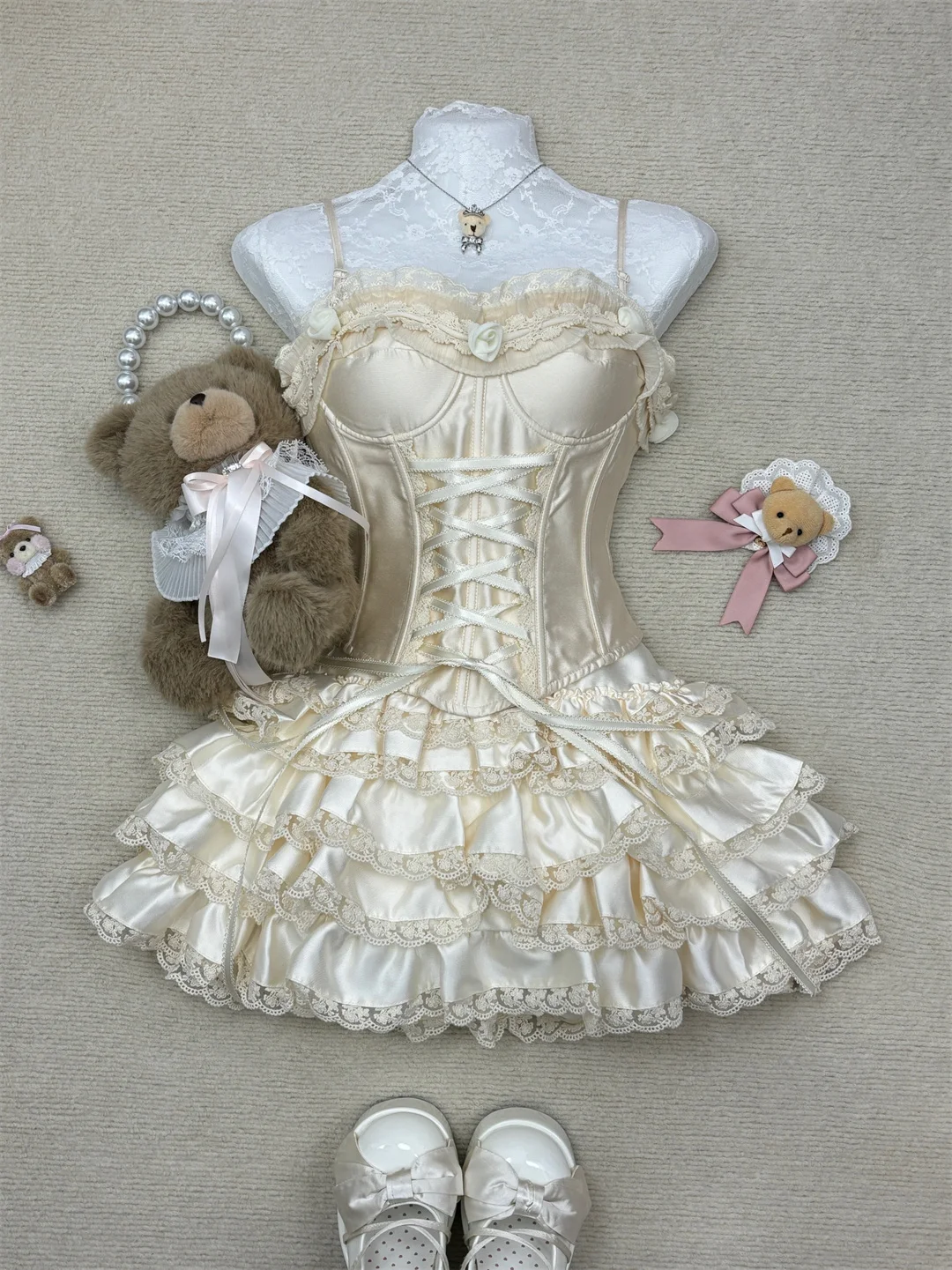 y2k レースワンピース balletcore coquette lolita Summer Y2k