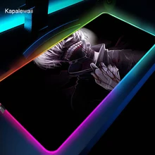 Tokyo Ghoul Game Mousepad RGB Game Accessories 800X300 Computer Keyboard LED Backlit Carpet Pad PC Notebook Gamer Desk Mat