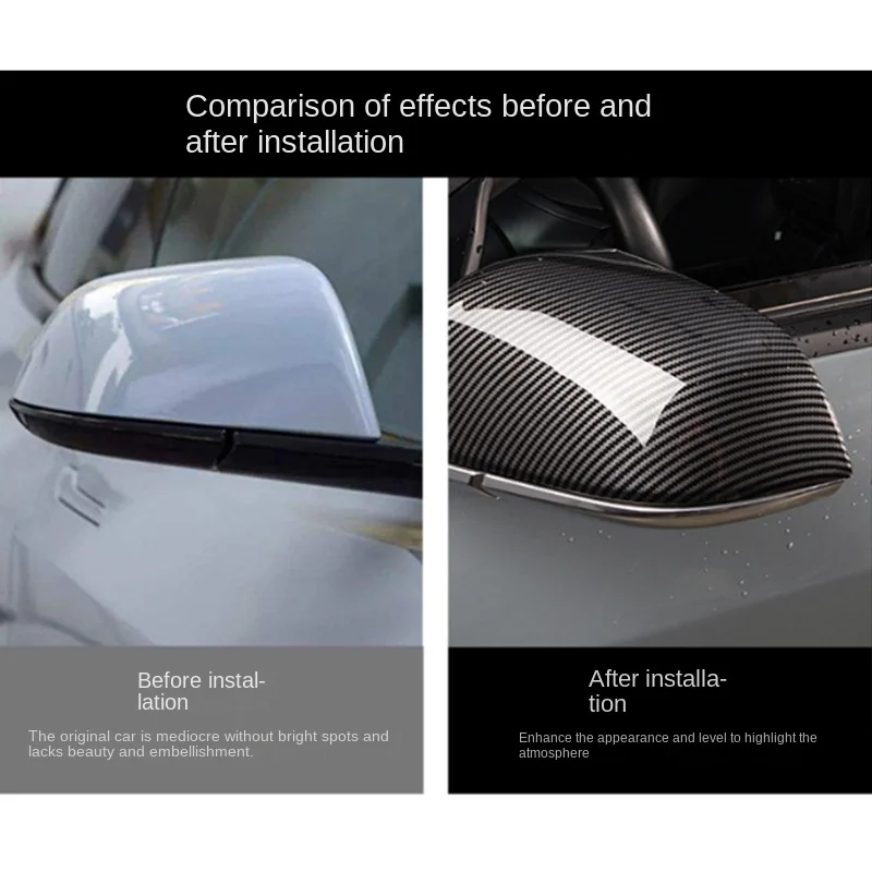 COQUES DE PROTECTION Lat??rales ??l??gantes En Fibre De Carbone Pour Tesla Mod?? EUR 13,00