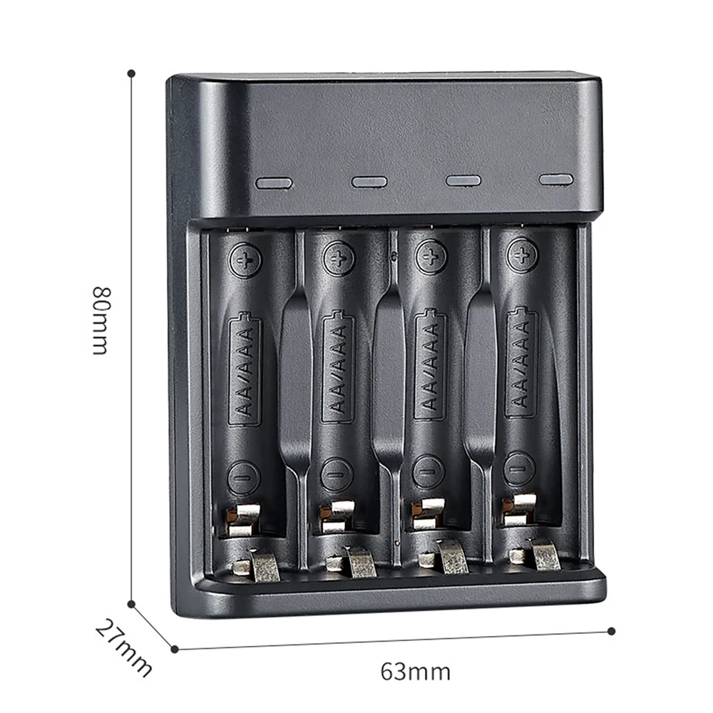 Battery Charger 4 Slot Intelligent Fast Charge With LED Indicator For 1.2V NiMH NiCd AAA/AA Rechargeable Batteries USB Charger - 5